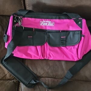 Women's Pink and Black Work Bag